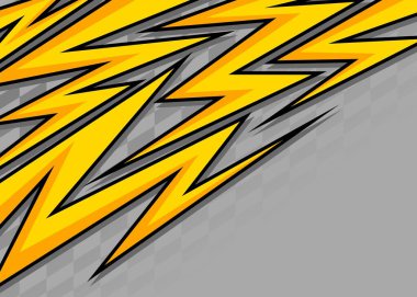 Yıldırımlı ok desenli ve damalı bayrak desenli soyut bir arkaplan. Bir kopyalama alanı ile temalı arkaplan yarışılıyor