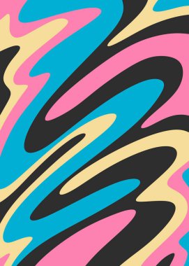 Renkli dalgalı çizgi desenli soyut arkaplan