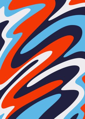 Renkli dalgalı çizgi desenli soyut arkaplan