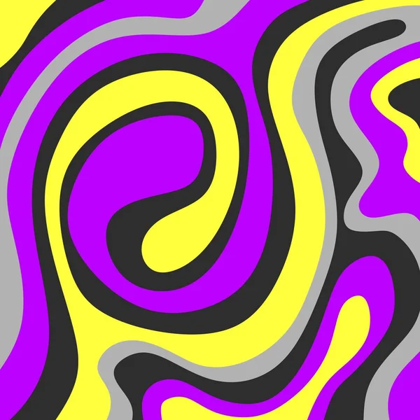 カラフルな螺旋状の波状線のパターンを持つ抽象的な背景 — ストックベクタ