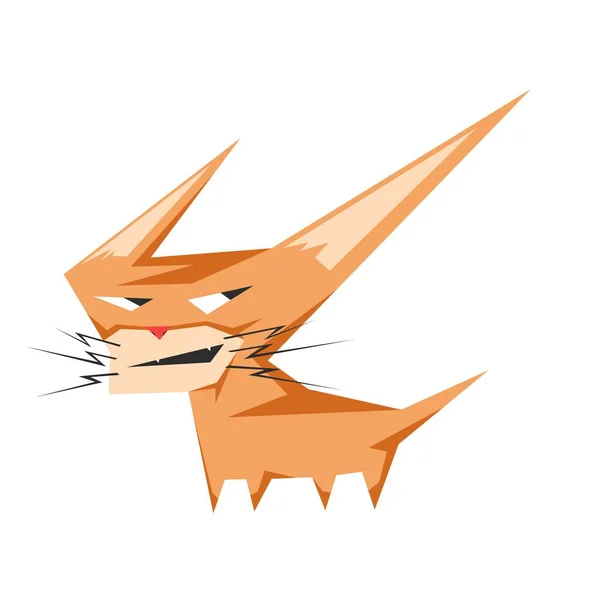Μια Αφηρημένη Εικόνα Μιας Γάτας Στυλ Origami — Διανυσματικό Αρχείο