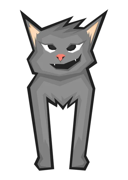 かわいいグレーの猫のシンプルなイラスト — ストックベクタ