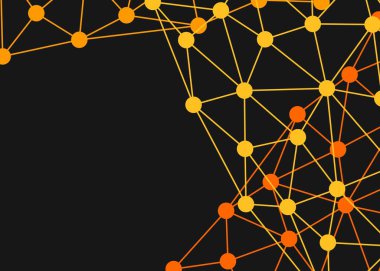 Birbirine bağlı noktalar deseni ve bazı kopyalama alanı ile soyut arkaplan