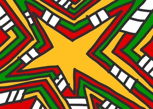 Αφηρημένο Φόντο Πολύχρωμες Σταδιακές Γραμμές Αστέρι Μοτίβο Και Θέμα Rastafari — Διανυσματικό Αρχείο