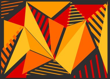 Renkli geometrik üçgen ve çizgili soyut arkaplan