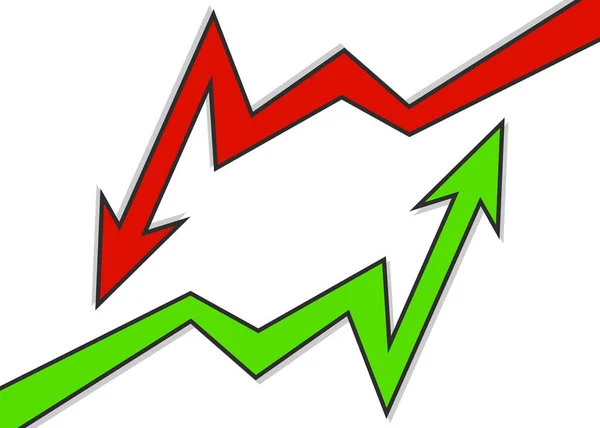 Red Green Arrow Pattern Growth Decline Arrow Pattern Recycle Arrow — Stock Vector