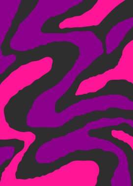 Renkli dalgalı çizgi desenli soyut bir arkaplan. Basit yağlı boya dokusu