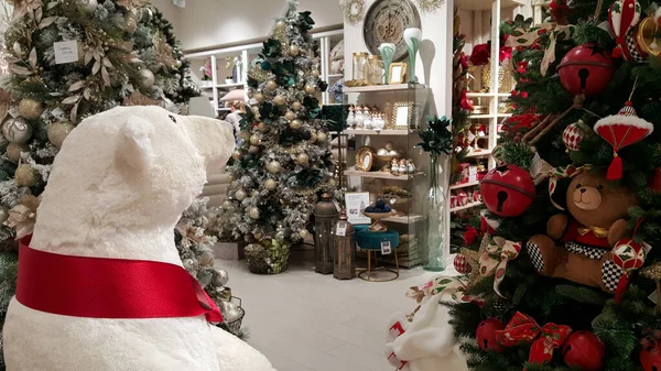 stock image Belgrade, Serbia - November 06, 2022: Casa Bianca store selling Christmas trees and holiday decoration in shopping mall called Usce in Belgrade, Serbia. Casa Bianca is an Italian brand working worldwide. 