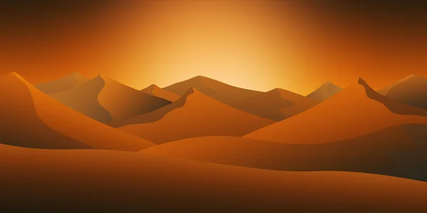 夜空下的沙丘的沙漠景观 — 图库照片