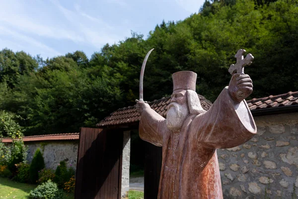 Hadzi Milentije Emlékműve Középkori Raca Kolostorban Tarában Nyugat Szerbiában — Stock Fotó
