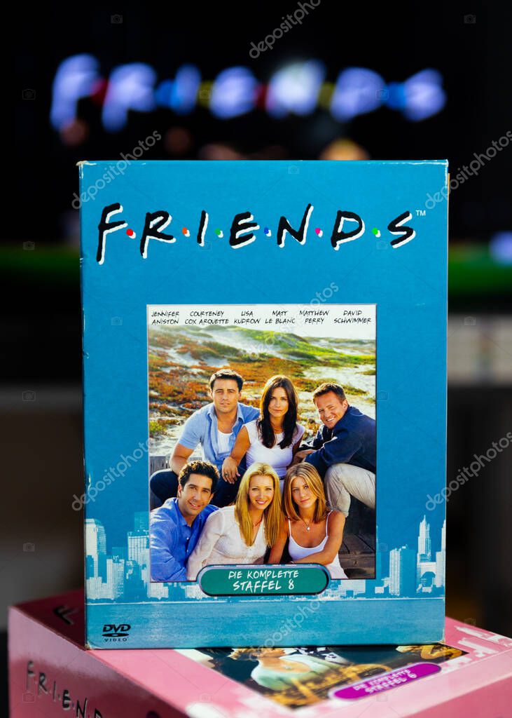 Belgrade, Serbia - OCTOBER 30, 2023: Friends tv show DVD box sets. An American comedy television sitcom, created by David Crane and Marta Kauffman which aired on NBC. Airing on HBO max