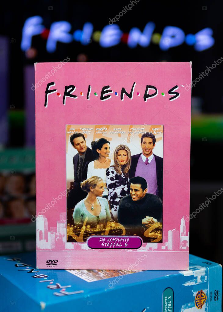 Belgrade, Serbia - OCTOBER 30, 2023: Friends tv show DVD box sets. An American comedy television sitcom, created by David Crane and Marta Kauffman which aired on NBC. Airing on HBO max