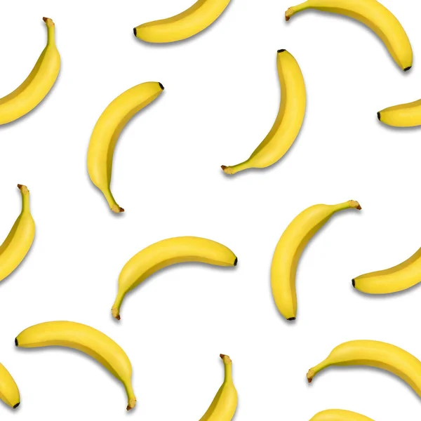 Modelul Bananelor Fără Sudură Fundal Izolat Alb Banane Naturale — Fotografie, imagine de stoc