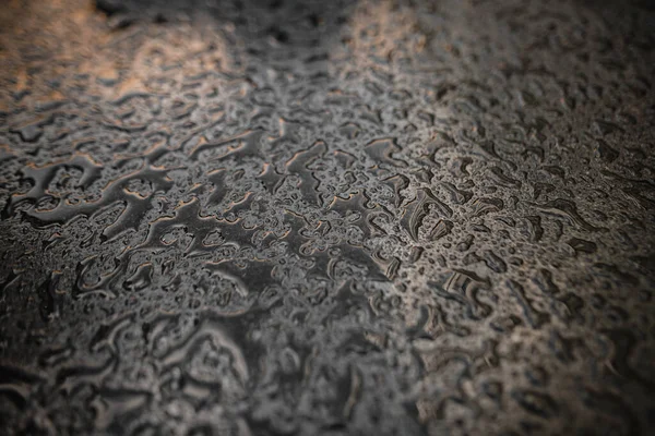 Świetny Widok Krople Deszczu Szary Kolor Powierzchni Szkła Samochodu Streszczenie — Zdjęcie stockowe