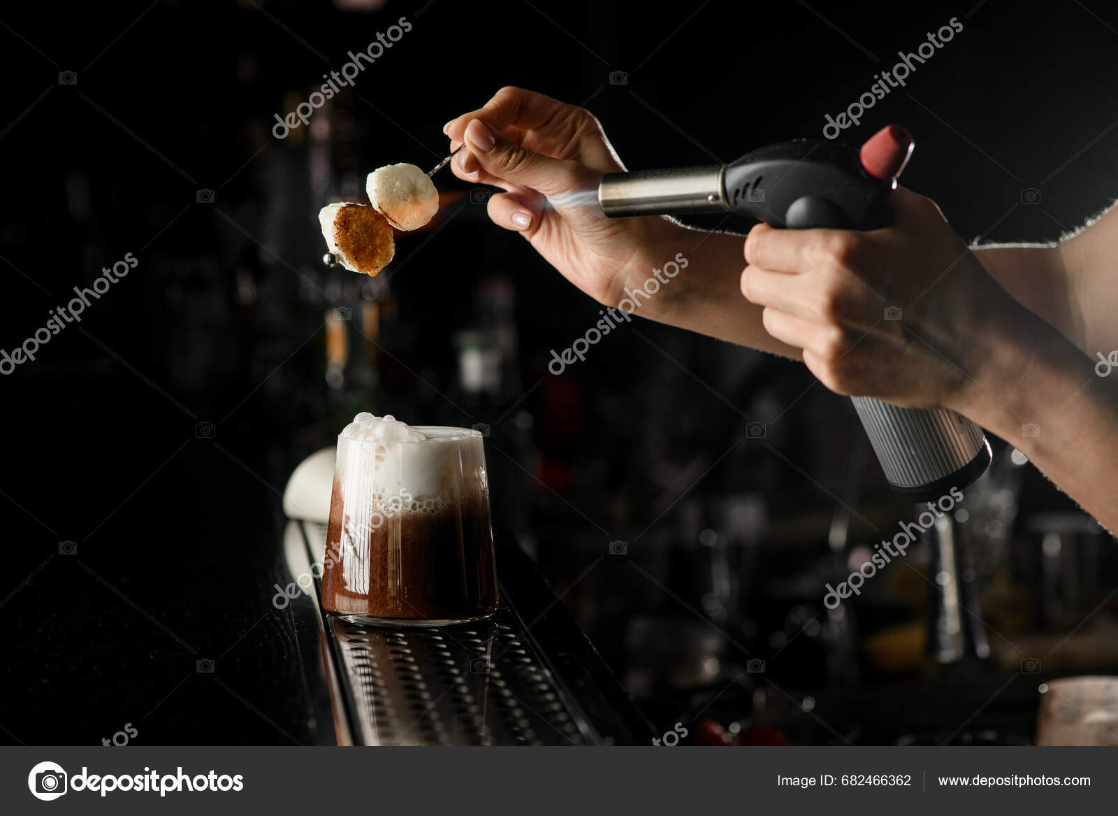 Bartender Girl Gas Blow Torch Accurate Grilling Pieces Bananas