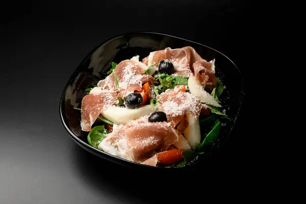 Relish Refreshing Salad Mix Greens Olives Tuna Elevated Delightful Addition Fotos De Stock