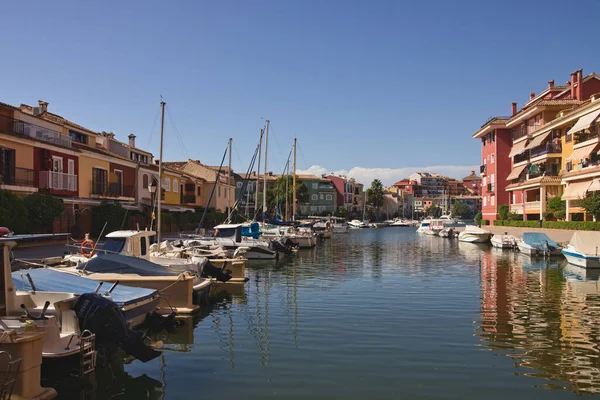 stock image August, 2022. Valencia, Spain. Landscape of the port of the urbanization of Port Saplaya known as the little Venice located in the town of Alboraia (Spain).