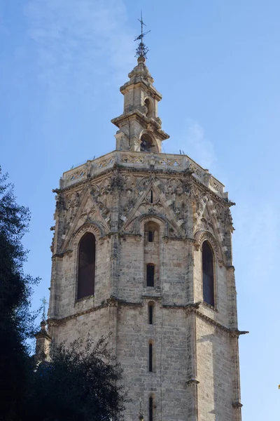 Vistas Torre Micalet Desde Plaza Virgen Ciudad Valencia España Día — Foto de Stock