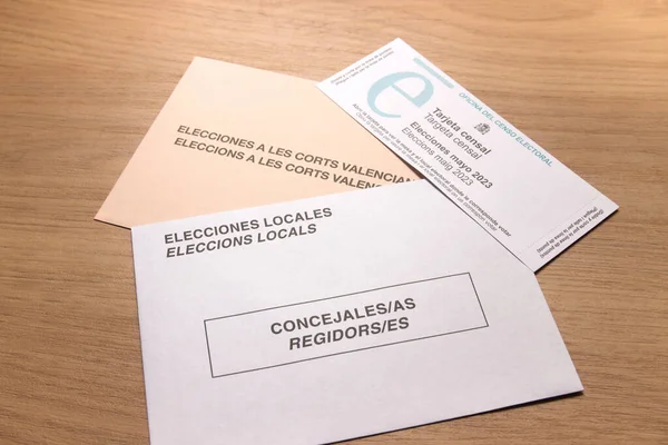 2023 Valencia España Sobres Electorales Para Elegir Concejales Ayuntamiento Para — Foto de Stock