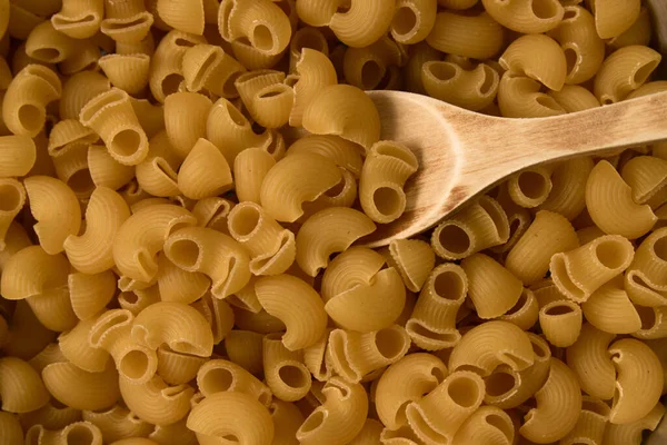 Close Bunch Twisted Hollow Pasta Tubes Sharks Used Italian Cuisine — Stock Photo, Image