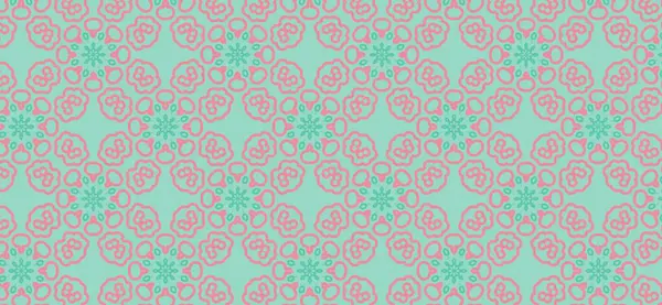 abstract seamless pattern with flowers and circles.