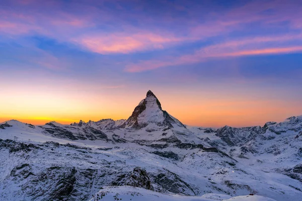 Matterhorn Και Swiss Alps Στο Zermatt Ελβετία Matterhorn Στο Ηλιοβασίλεμα — Φωτογραφία Αρχείου