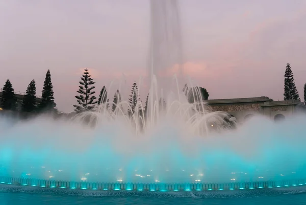 Působivé Krásné Fontány Magické Vodní Okruh Rezervním Parku Lima Peru — Stock fotografie