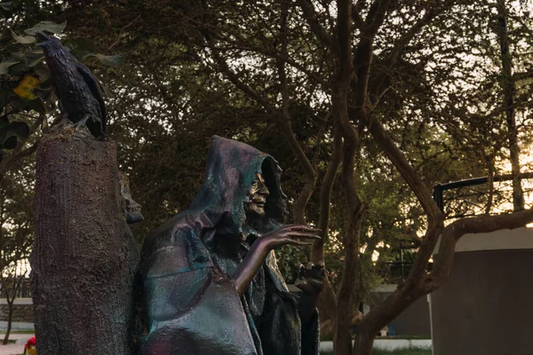 Ica Peru Cachiche Witch主题公园的Huarango女巫雕像 — 图库照片