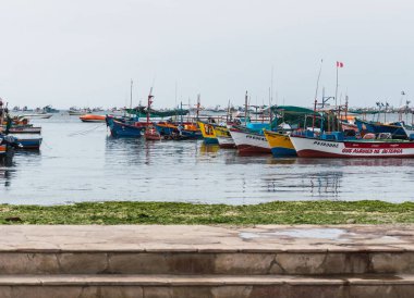 El Chaco sahilinde tekneler, Paracas Ica Peru