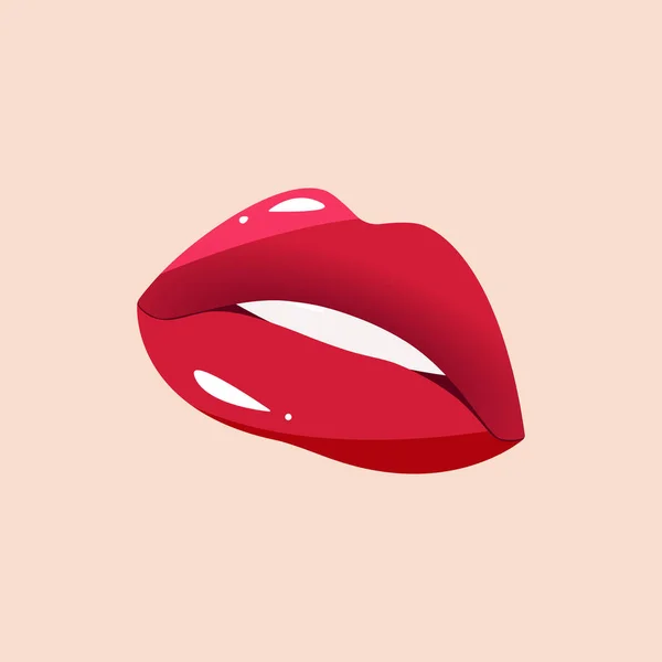 Sexy Verleidelijke Lippen Gewenste Kus Vector Illustratie — Stockvector