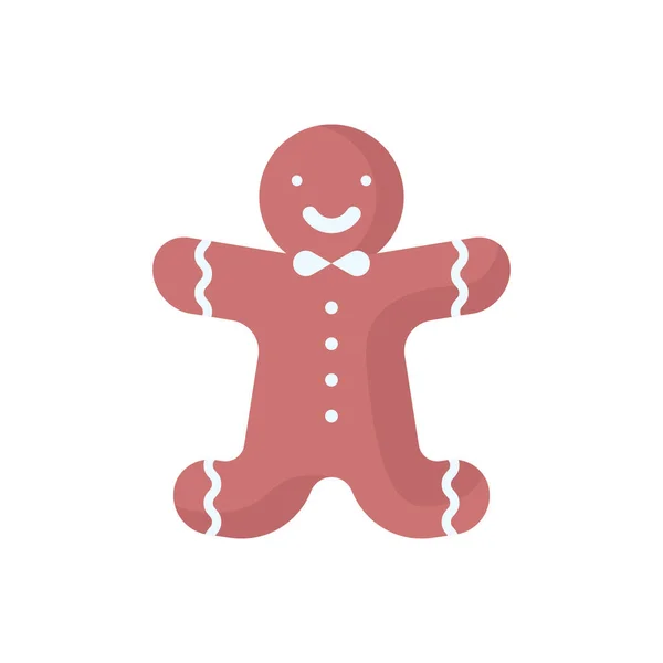 Gingerbread Man Ícone Design Vetorial Estilo Plano — Vetor de Stock