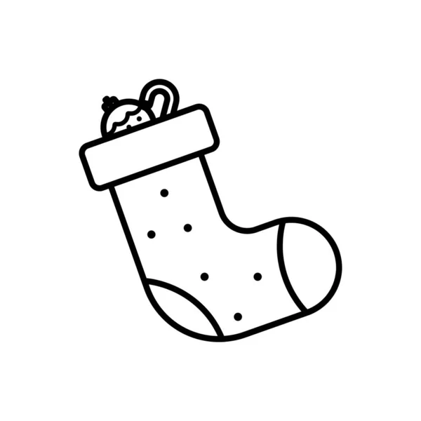 Noel Çorabı Simgesi Tasarım Vektörü — Stok Vektör