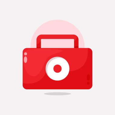 İlk Yardım Kiti simgesi tasarımı çizgi film illüstrasyonu