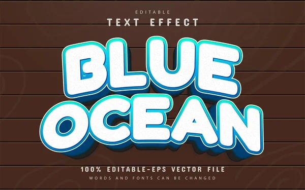 Oceano Azul Efeito Texto Editável — Vetor de Stock