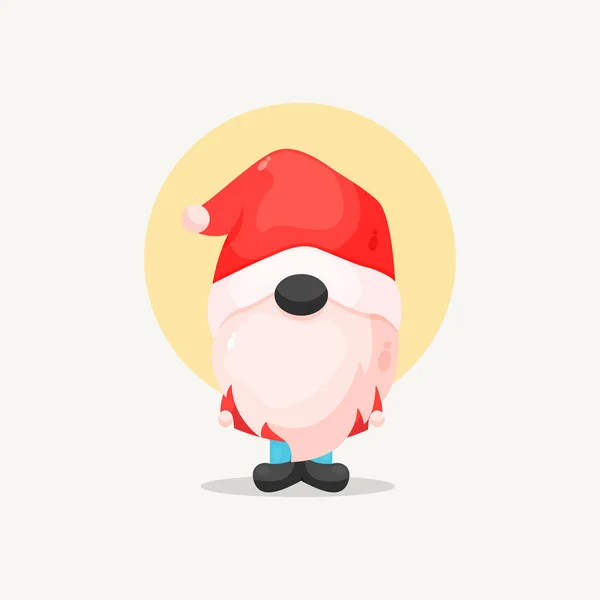Słodkie Boże Narodzenie Gnome Santa Claus Kostium Ilustracja — Wektor stockowy
