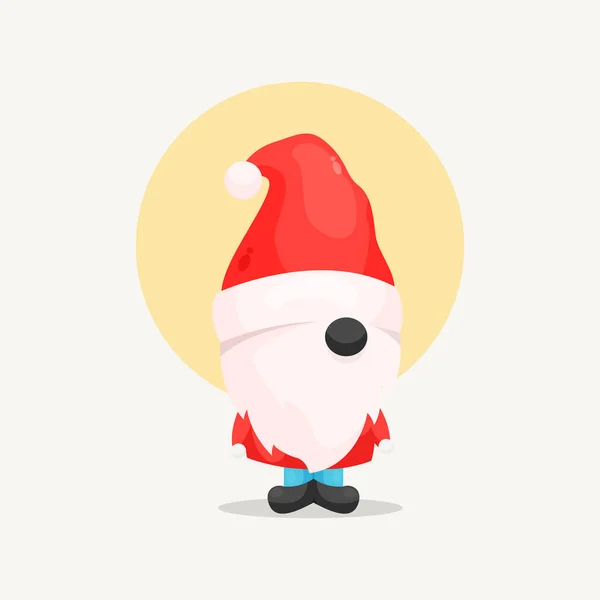 Mignon Gnome Noël Dans Illustration Costume Père Noël — Image vectorielle