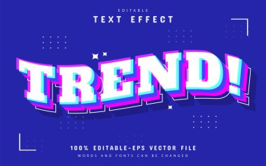 Modern 3d biçim metin efekti düzenlenebilir eğilimi