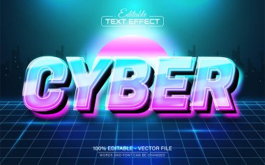 Parlak siber metin efekti düzenlenebilir