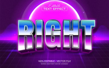 Sağ retro metin efekti düzenlenebilir