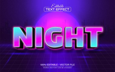 Parlayan neon tarzı metin efekti düzenlenebilir