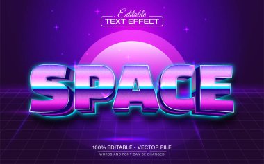 Boşluk retro tarzı metin efekti düzenlenebilir