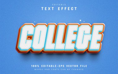 Üniversite modayı 3d metin efekti düzenlenebilir