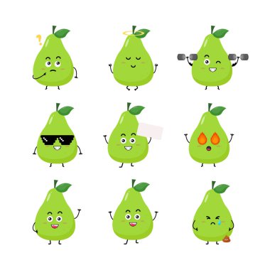 sevimli armut karakter vektör illüstrasyon