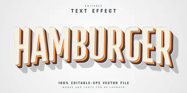 Hamburguesa Blanco Efecto Texto Estilo Vector de stock