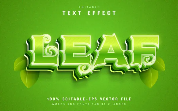 Hoja Verde Resplandeciente Efecto Texto Editable Gráficos vectoriales