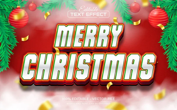 Feliz Navidad Efecto Texto Editable Vector de stock