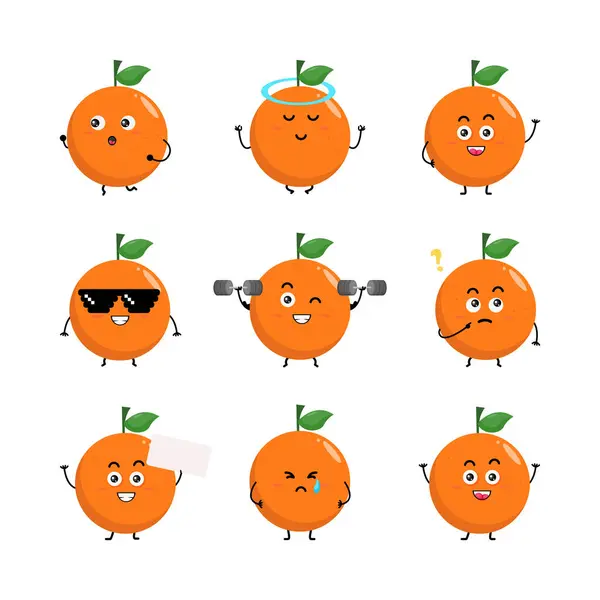Lindo Carácter Naranja Vector Ilustración Gráficos vectoriales