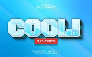 Cool blue 3d biçim metin efekti