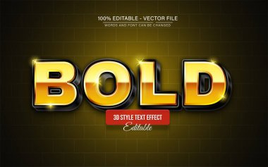 Altın Kalın Lüks 3d metin efekti düzenlenebilir