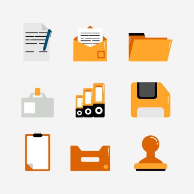 Ofis çizgi film simgesi vektör illüstrasyonu